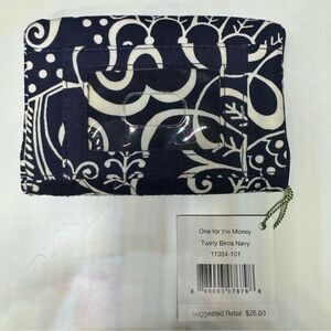 Vera Bradley One for the Money Wallet Twirly Birds Navy Retired Print NWT